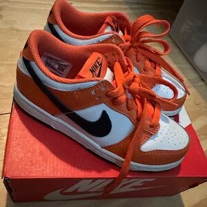 Nike Orange and White Sneakers with Vibrant Design